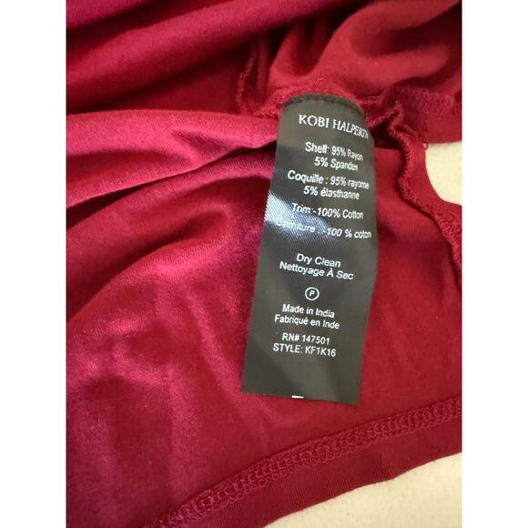 Kobi Halperin Maroon Berry Red Bell Sleeve Long-Sleeved Alix Top Blouse Shirt XS - Picture 4 of 8